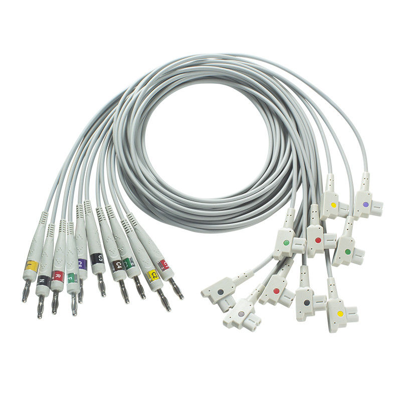 Compatible GE ECG Diagnostic Cable 10Lead IEC Banana for GE AM4,AM5, CASE 12,CASE 15,CASE 16,CENTRA MAC12