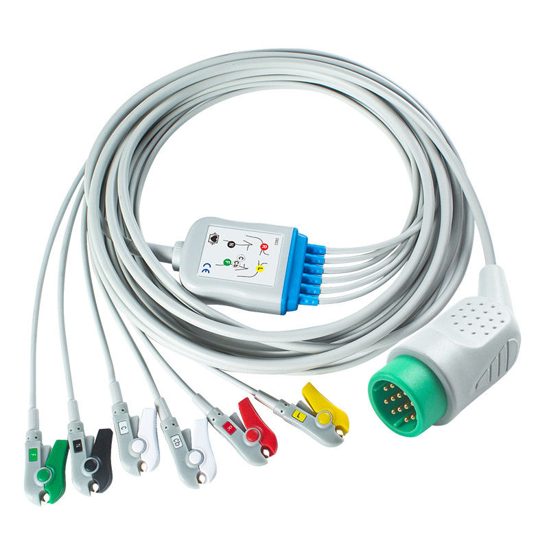 Compatible Medtronic Lifepak 20e 6Lead ECG Cable IEC Grabber For For Lifepak 12 20e 15 120