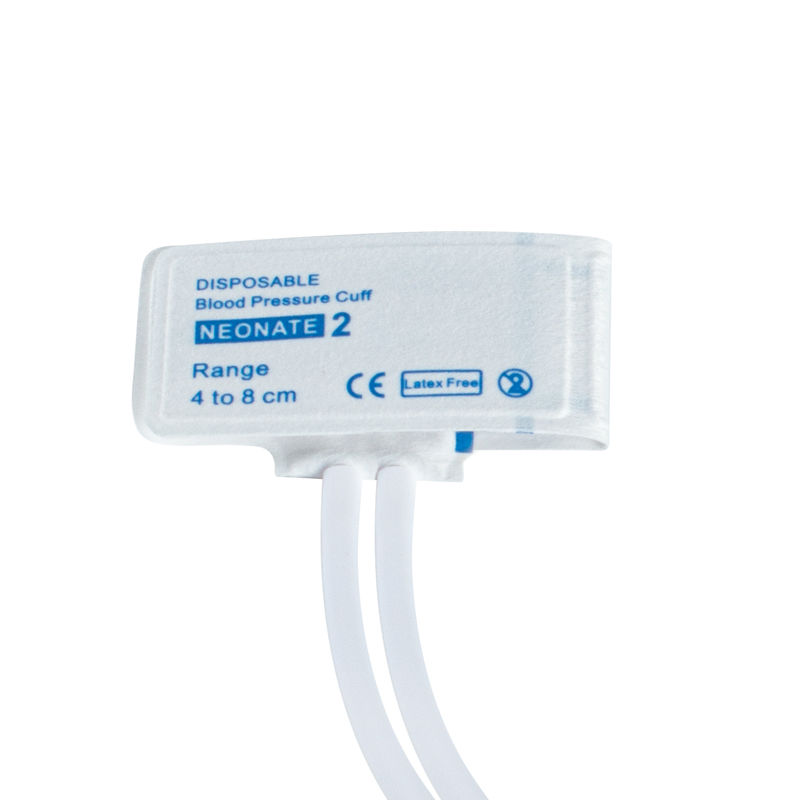 Double Tube Disposable Neonate NIBP Cuff Size 2 4-8cm 24 Months Shelf Life