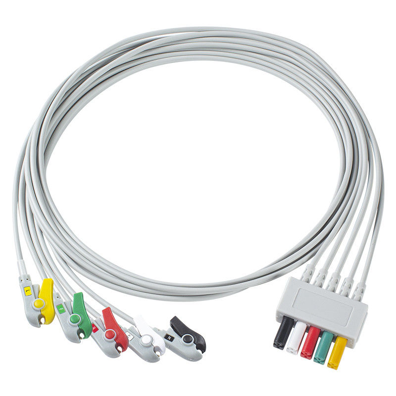 Siemens Patient Cable ECG 5 Lead Siemens IEC Grabber ECG Lead for Adult or Pediatric in Grey