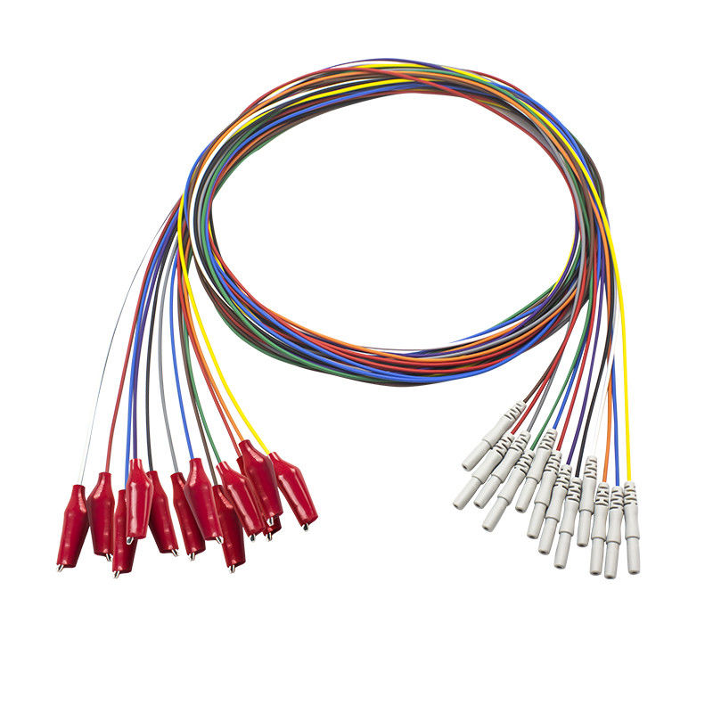 Din 1.5mm style Grabber with Soft outer shell Alligator Clip EEG Electrodes Plated gold EEG EMG Leadwires Electrode