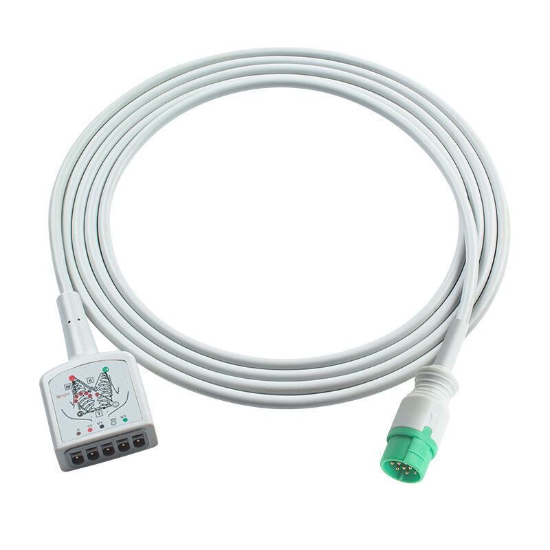 GE 1554AAO Corometrics 115 116 118 151 11Pin Connector 3 5Lead ECG Trunk Adapter Cable ECG Extension Cables VS Style