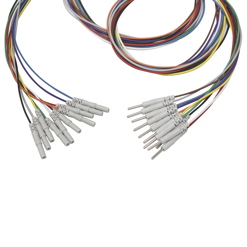 20pcs Sleep Brain EEG Cables - Din 1.5mm Gold-Plated Copper Cup Electrodes