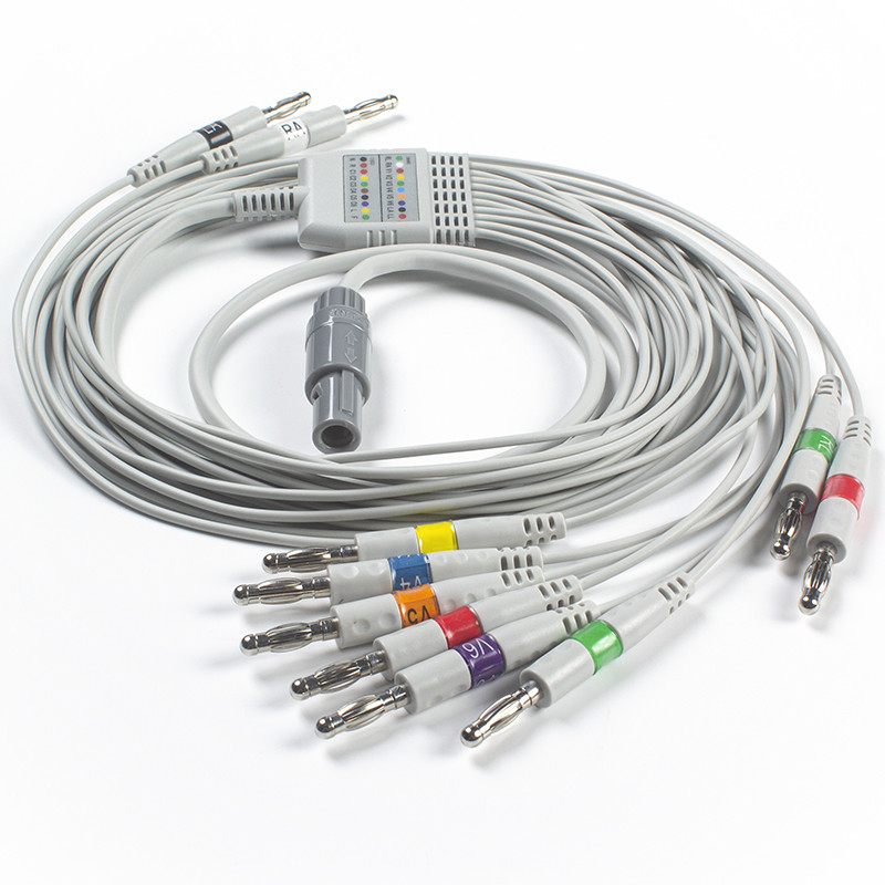 Cavo ECG 3 Derivazioni A 6 Pin Compatibile Welch Allyn - ALPTA MPC018B Con Connettori Grabber