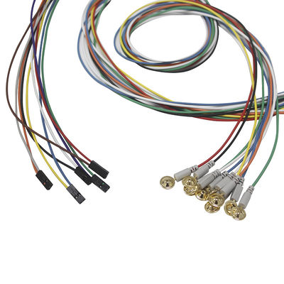 DuPont 2 Pin Plug Cup Type EEG Electrodes Leadwires Gold Plated Electroencephalography Electrodes