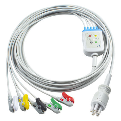 For Omron > Colin Compatible Direct-Connect ECG Cable and leadwires  5Lead IEC Grabber
