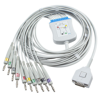 Fukuda ME EKG Cable KP-500 KP-500D Cardisuny EKG Patient Monitor Cable 10 Leads Wires IEC Banana 4.0 Connector