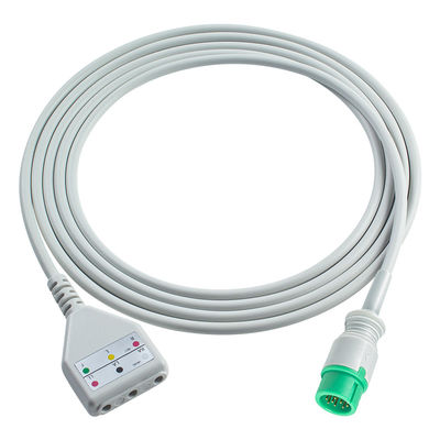 Mindray 12Pin ECG Trunk Cable Datascope Din Style 3lead Cable 1.30M